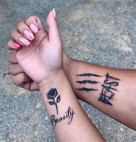 husband wife matching tattoo ideas|matching boyfriend and girlfriend tattoos.